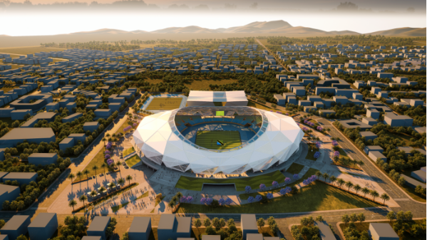 坦桑尼亚阿鲁沙综合体育场首层结构施工完成